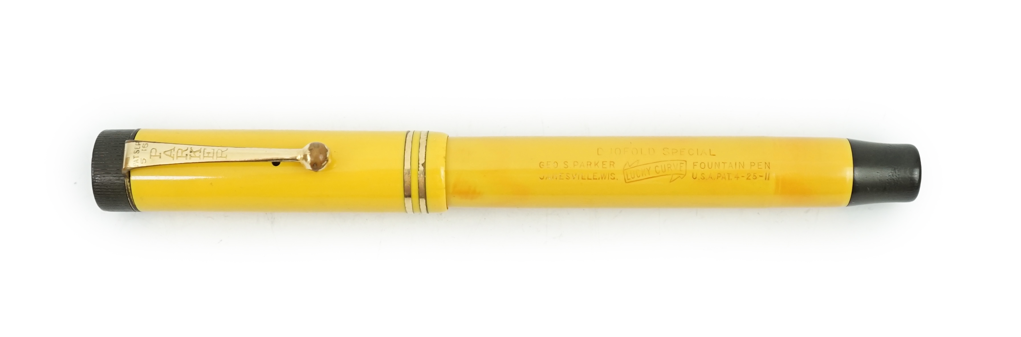 A Parker Mandarin yellow Lucky Curve Special fountain pen